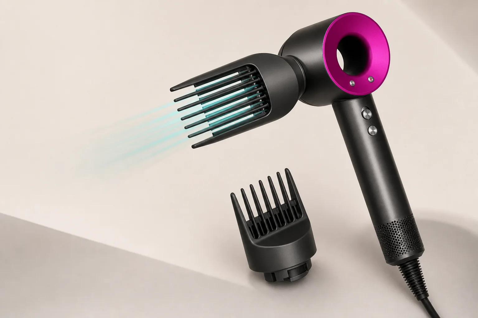 Hair dryer with comb attachment
